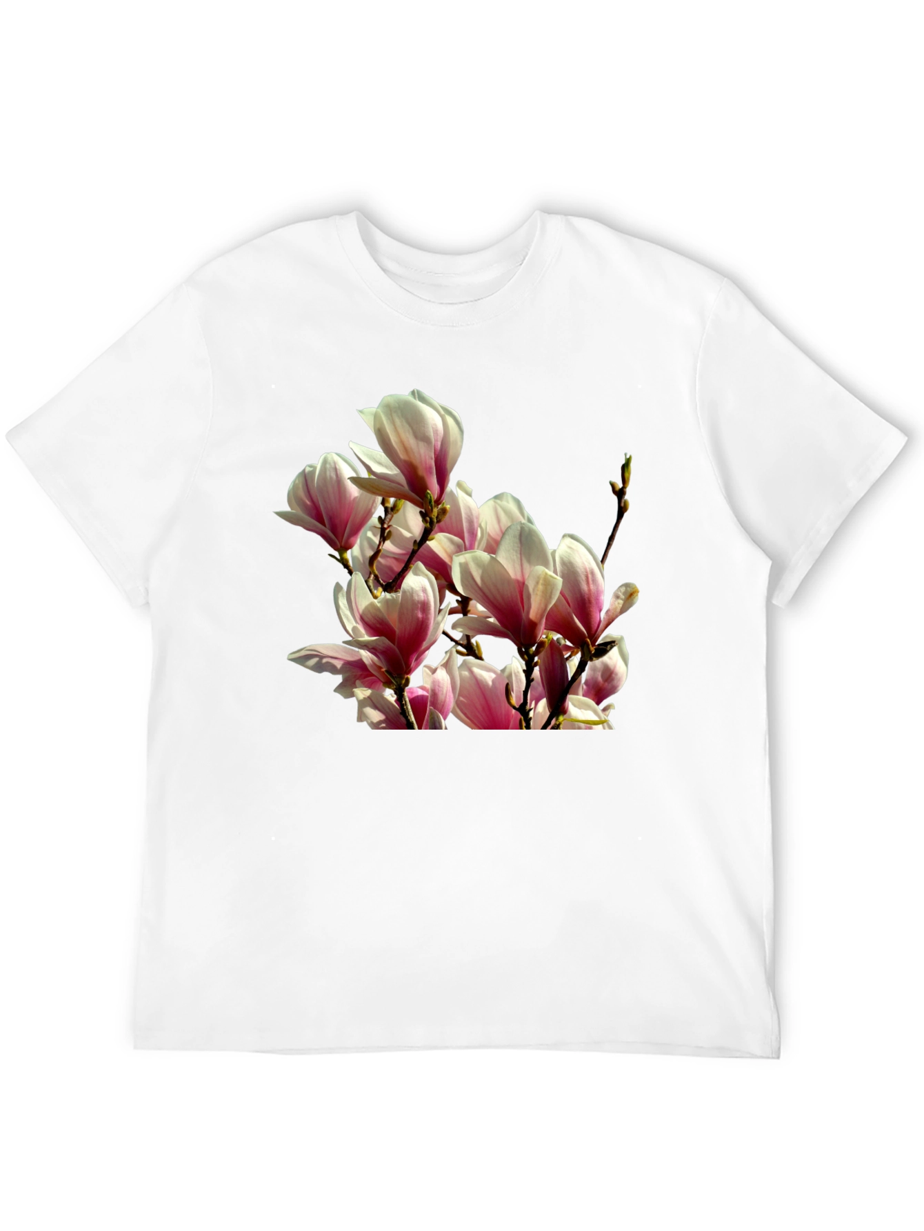 Floral Magnolia Graphic Tee - Black Cotton T-Shirt