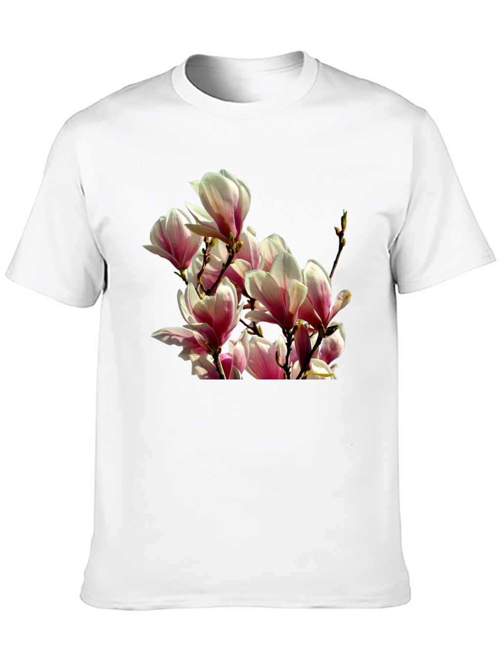 Floral Magnolia Graphic Tee - Black Cotton T-Shirt