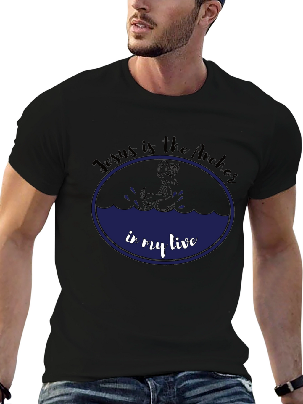 Jesus is the Anchor Black T-Shirt