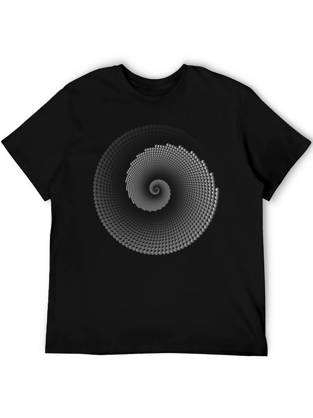 Abstract Spiral Graphic Black T-Shirt