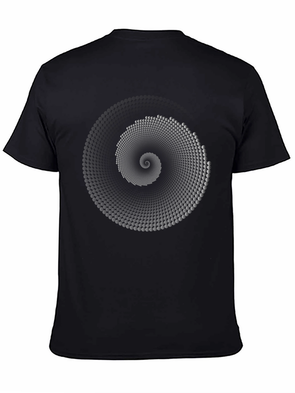 Abstract Spiral Graphic Black T-Shirt