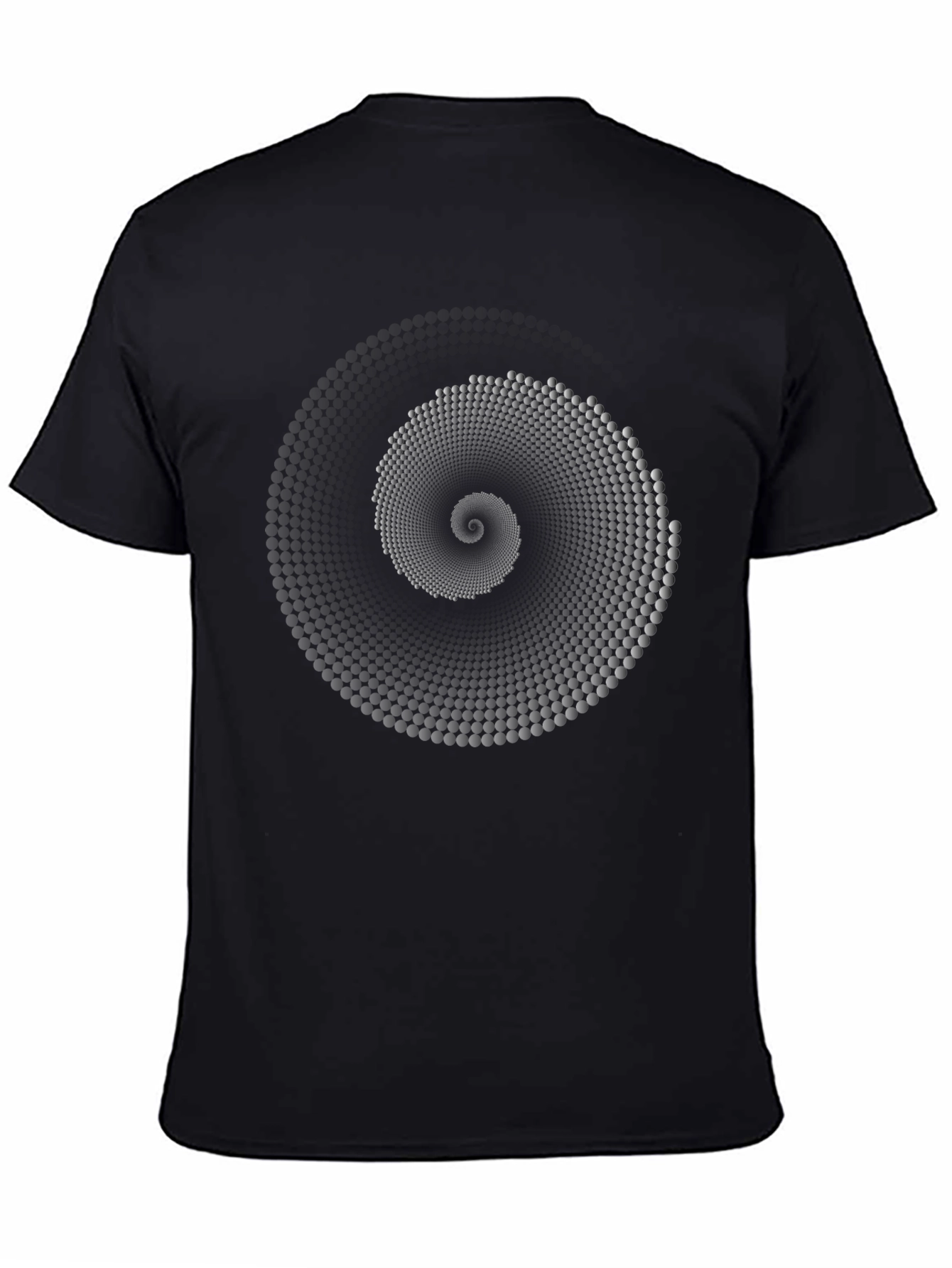 Abstract Spiral Graphic Black T-Shirt