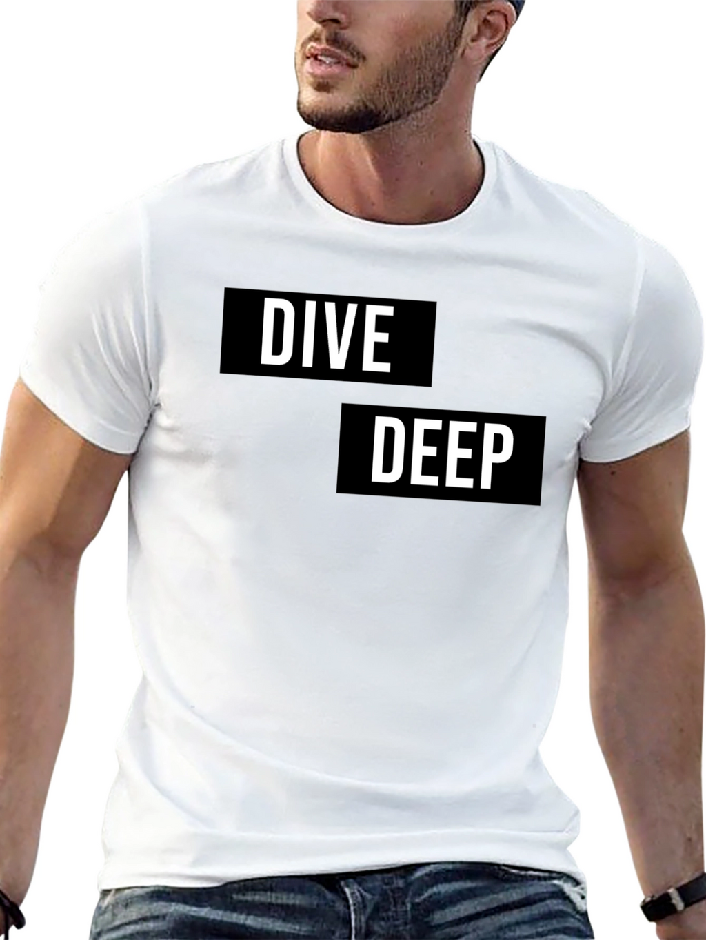 Dive Deep Graphic T-Shirt - Black Cotton Tee
