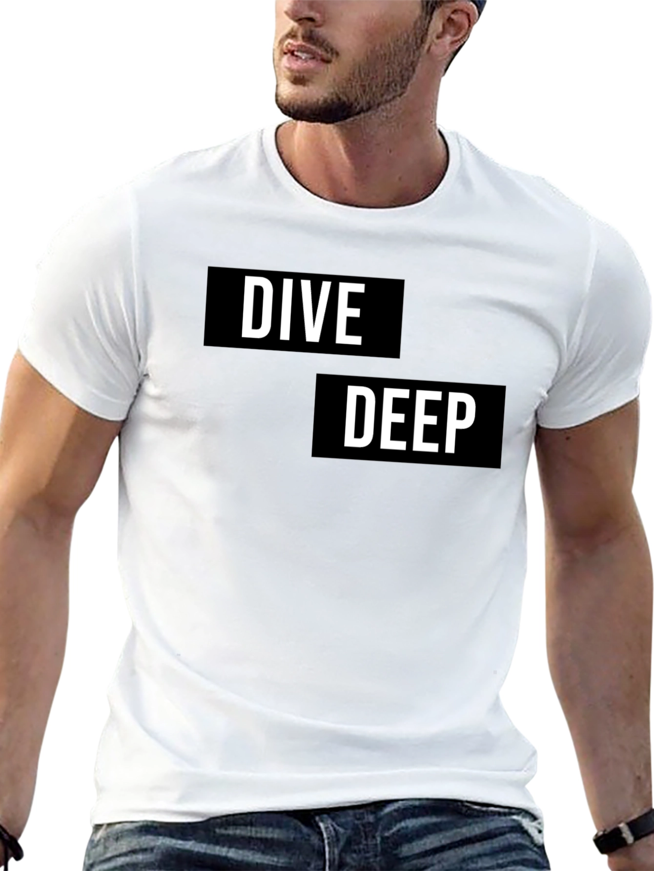 Dive Deep Graphic T-Shirt - Black Cotton Tee