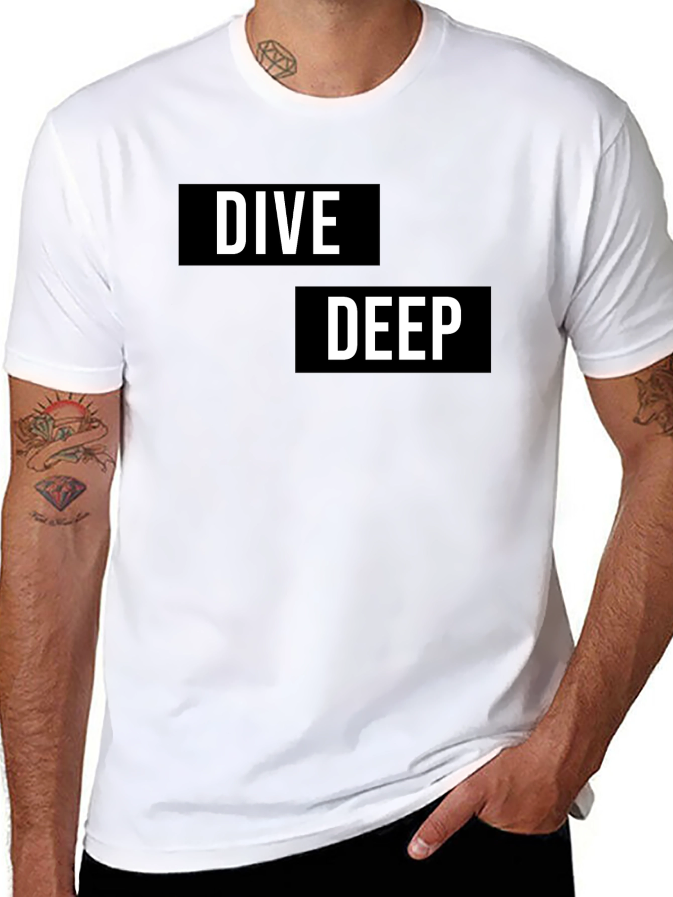 Dive Deep Graphic T-Shirt - Black Cotton Tee
