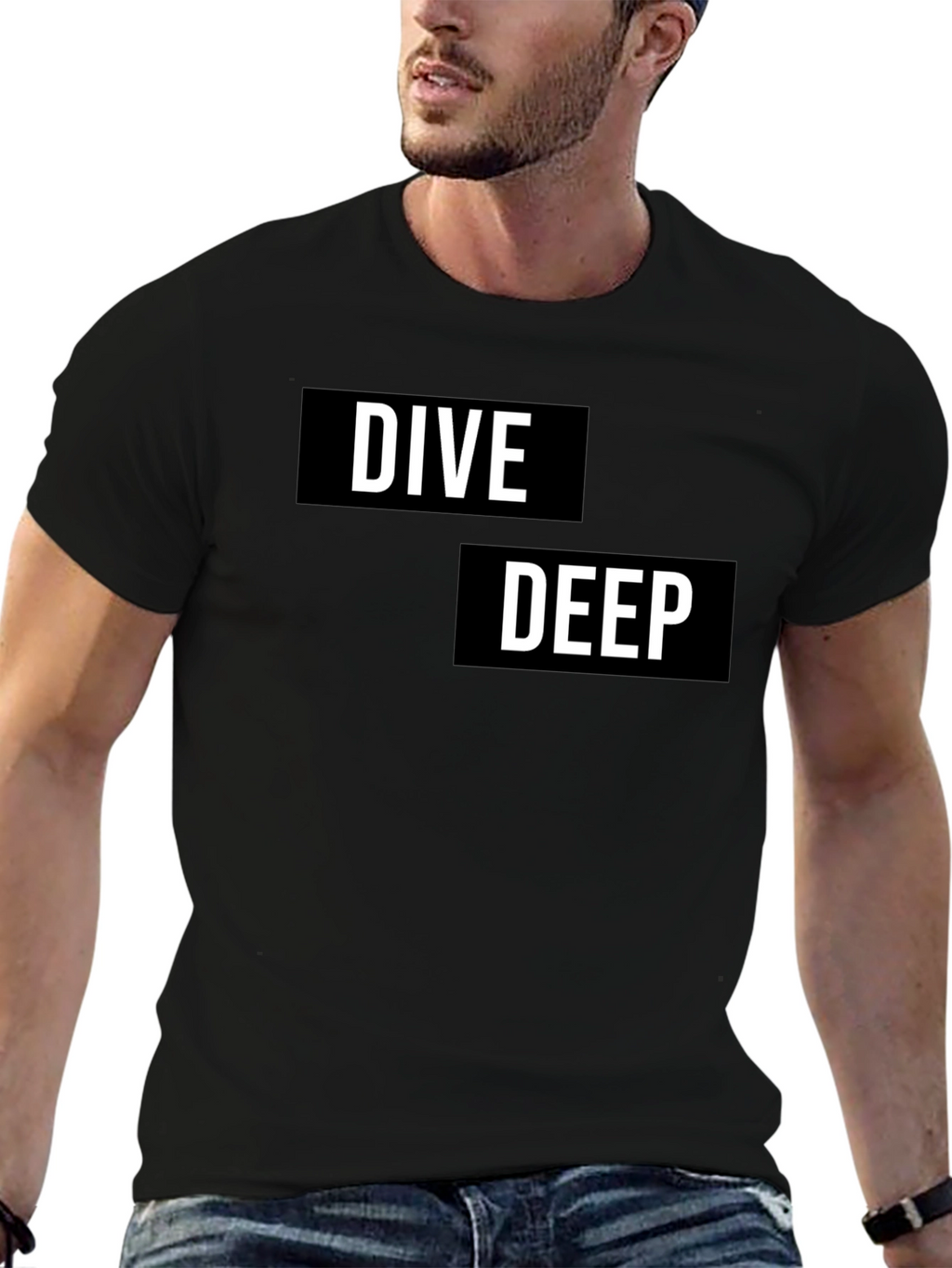 Dive Deep Graphic T-Shirt - Black Cotton Tee