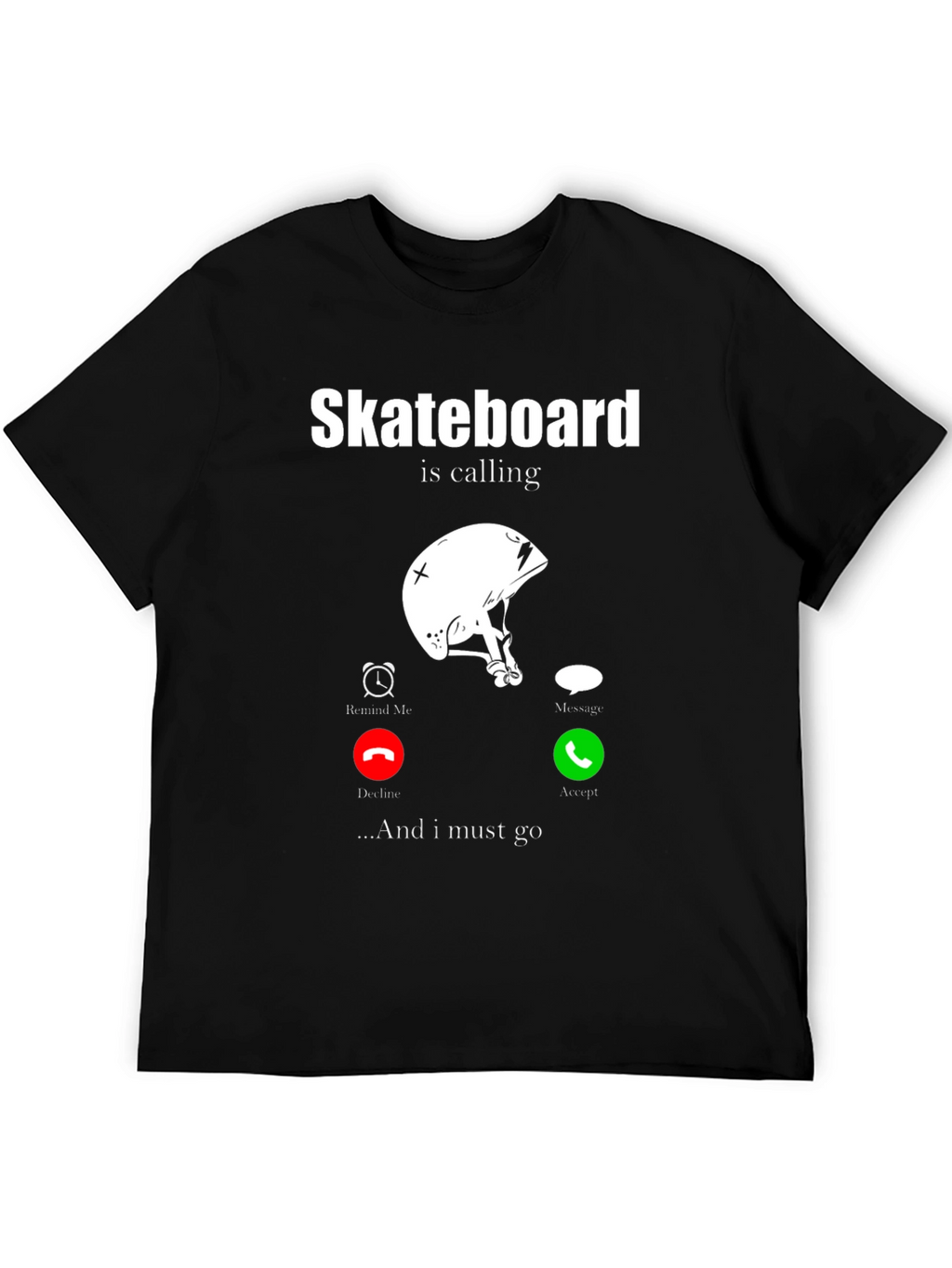 Skateboard Calling Black Graphic Tee