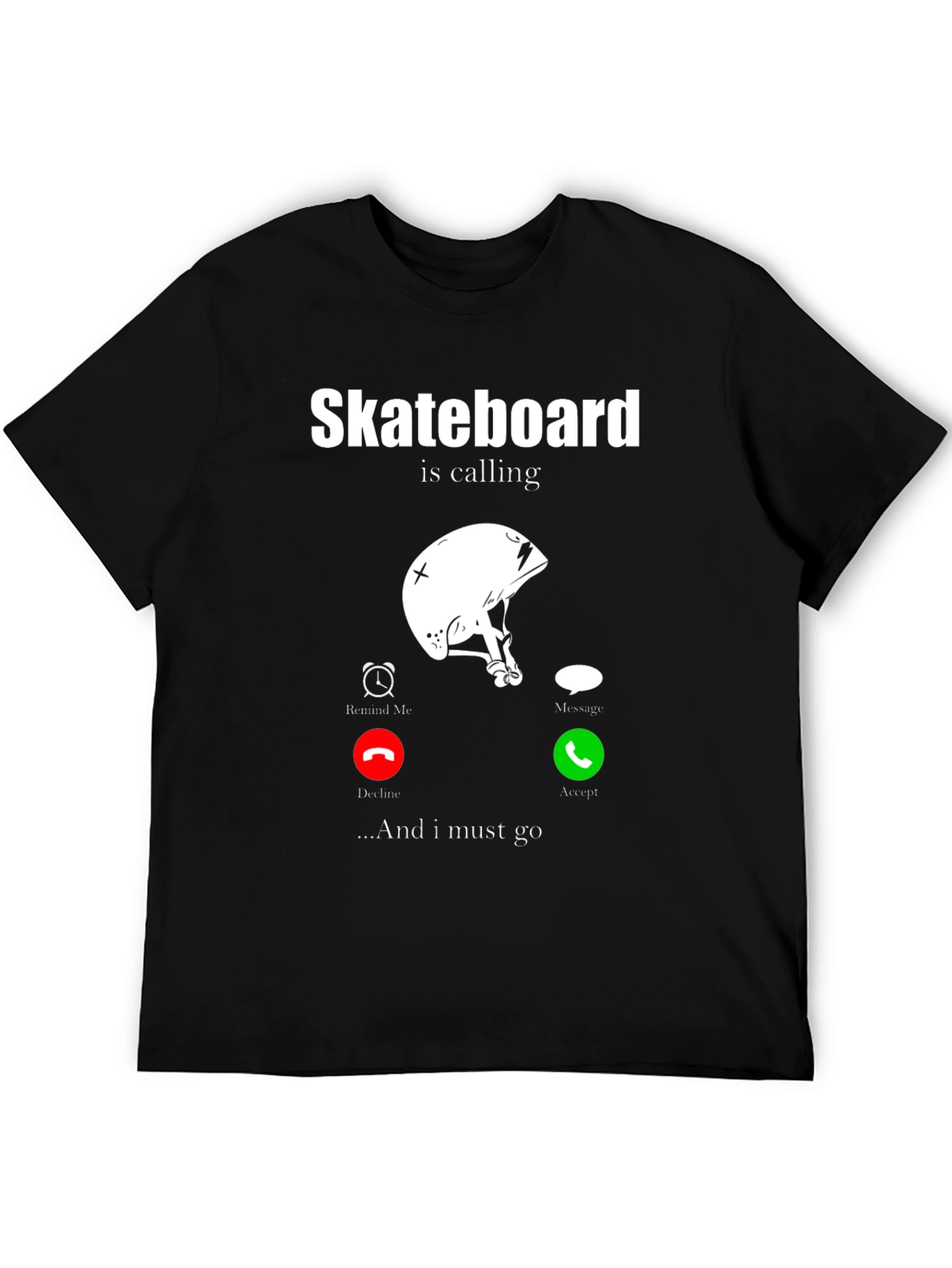 Skateboard Calling Black Graphic Tee