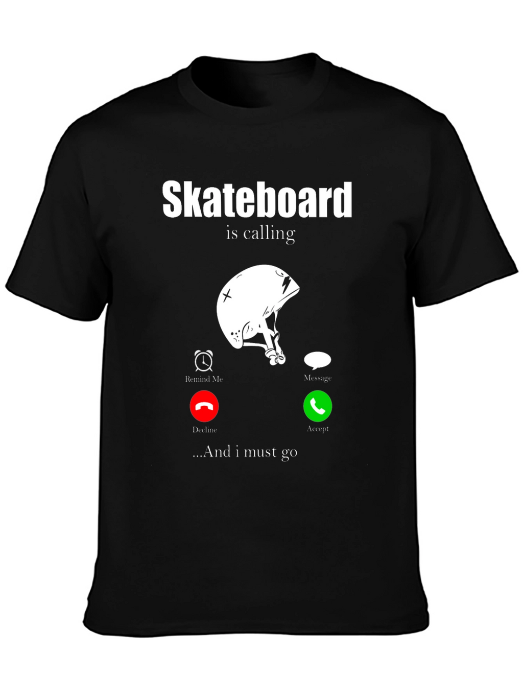 Skateboard Calling Black Graphic Tee