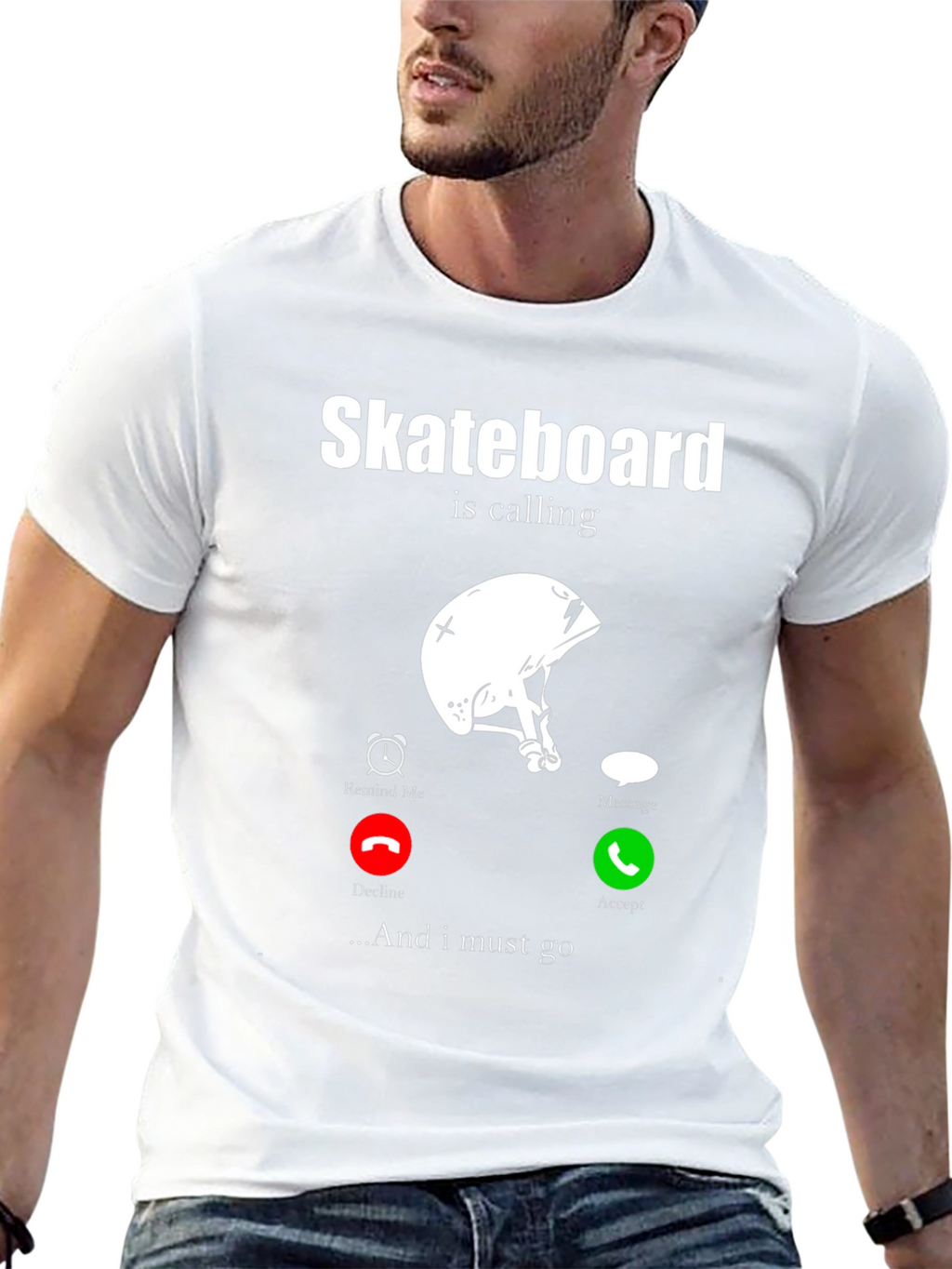 Skateboard Calling Black Graphic Tee
