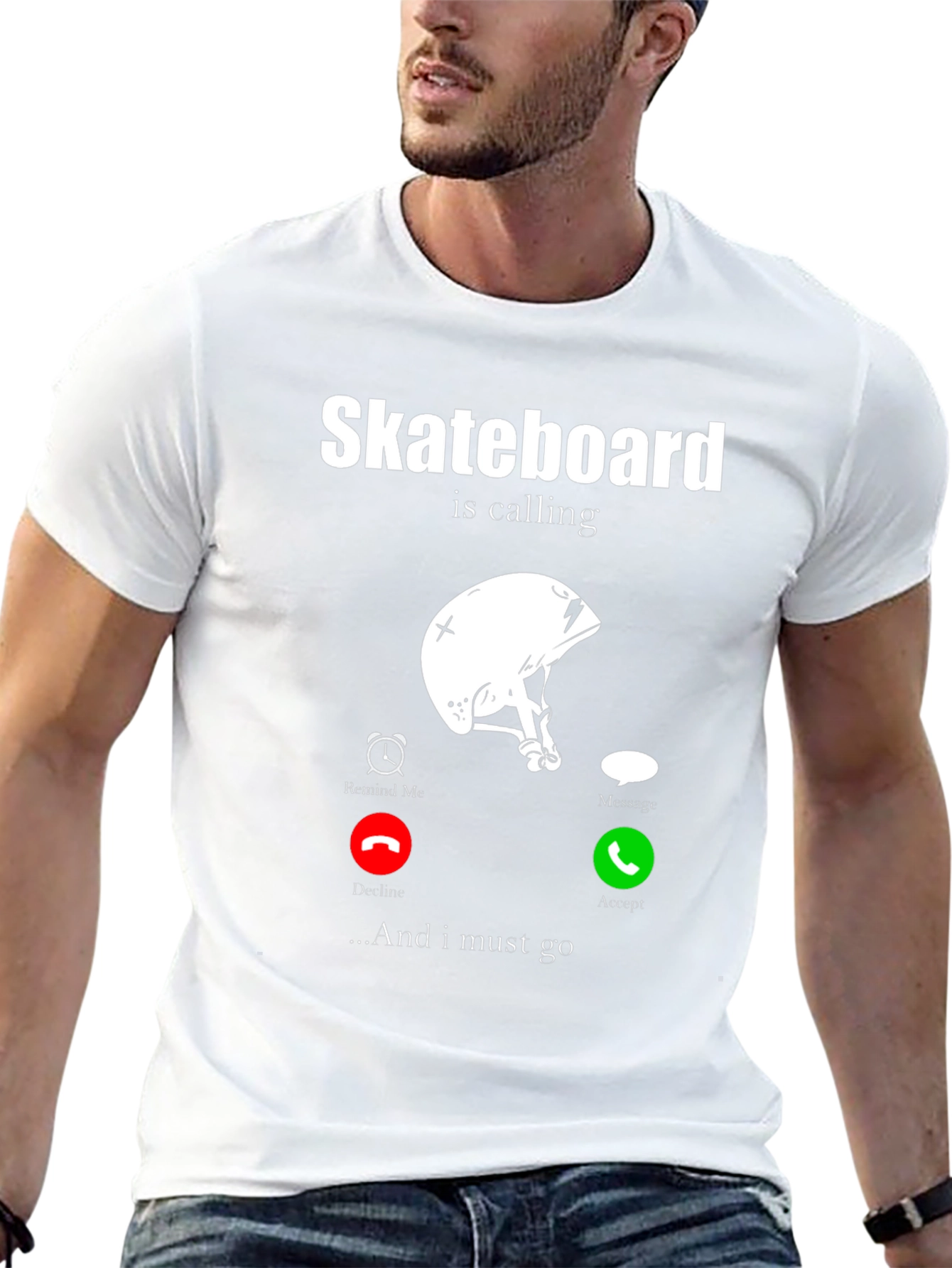 Skateboard Calling Black Graphic Tee