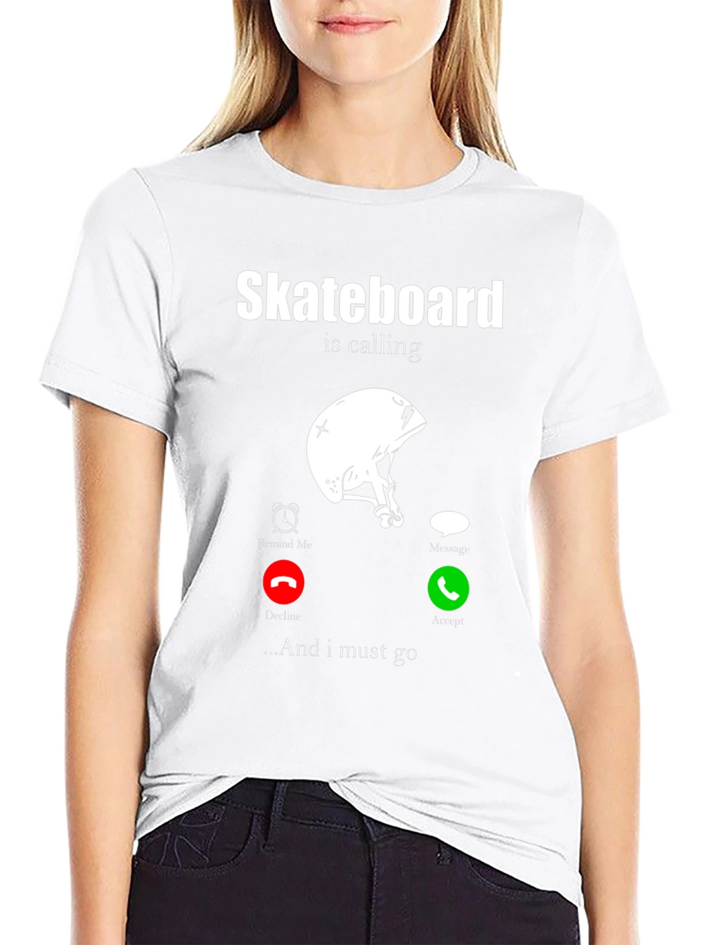 Skateboard Calling Black Graphic Tee