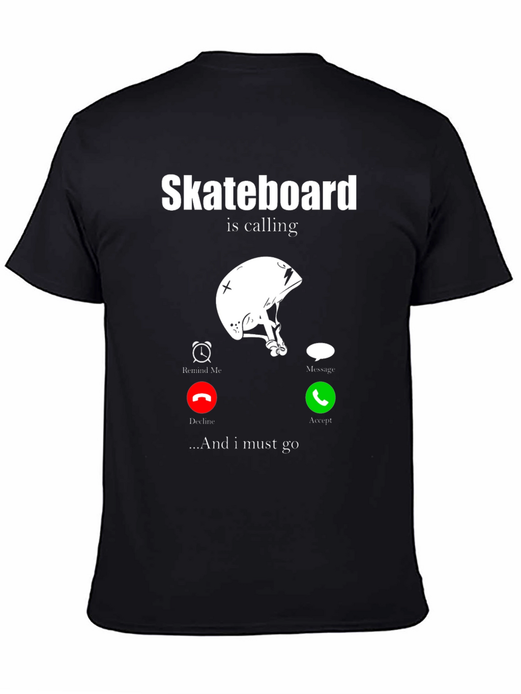 Skateboard Calling Black Graphic Tee