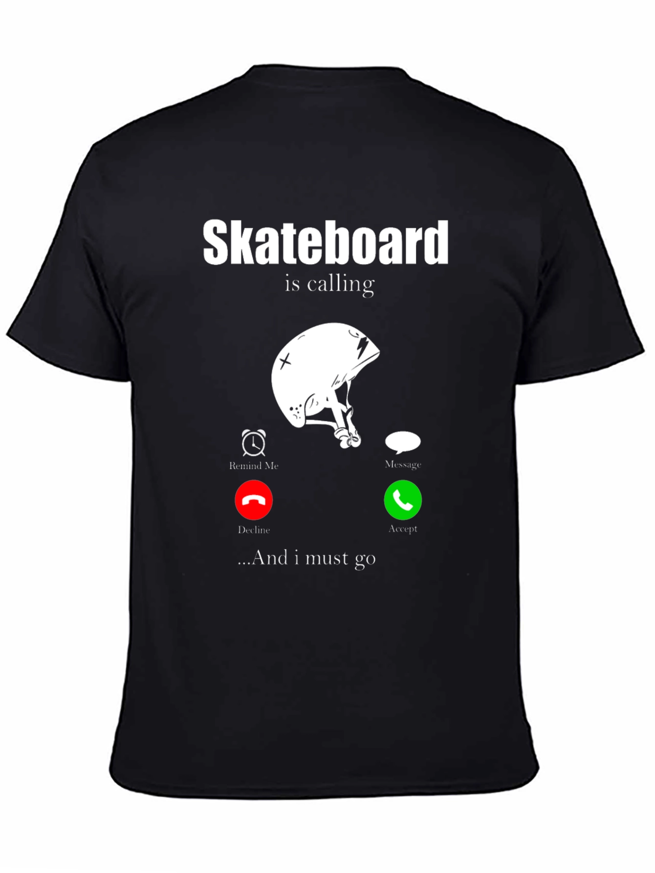 Skateboard Calling Black Graphic Tee