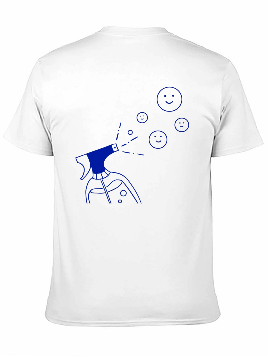 Mens Black T-Shirt with Blue Spray Design