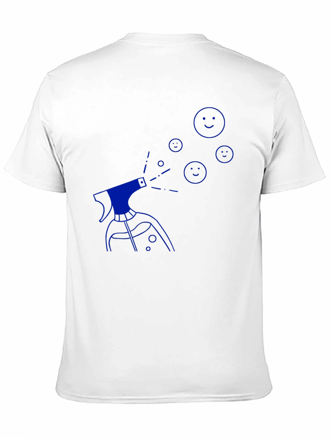 Mens Black T-Shirt with Blue Spray Design