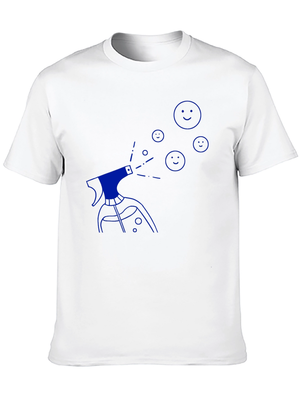 Mens Black T-Shirt with Blue Spray Design