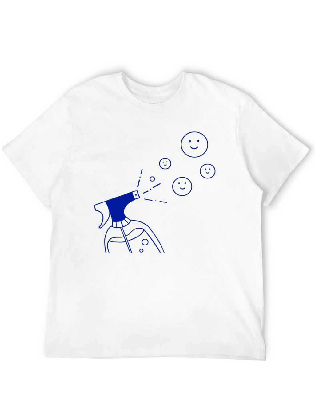 Mens Black T-Shirt with Blue Spray Design