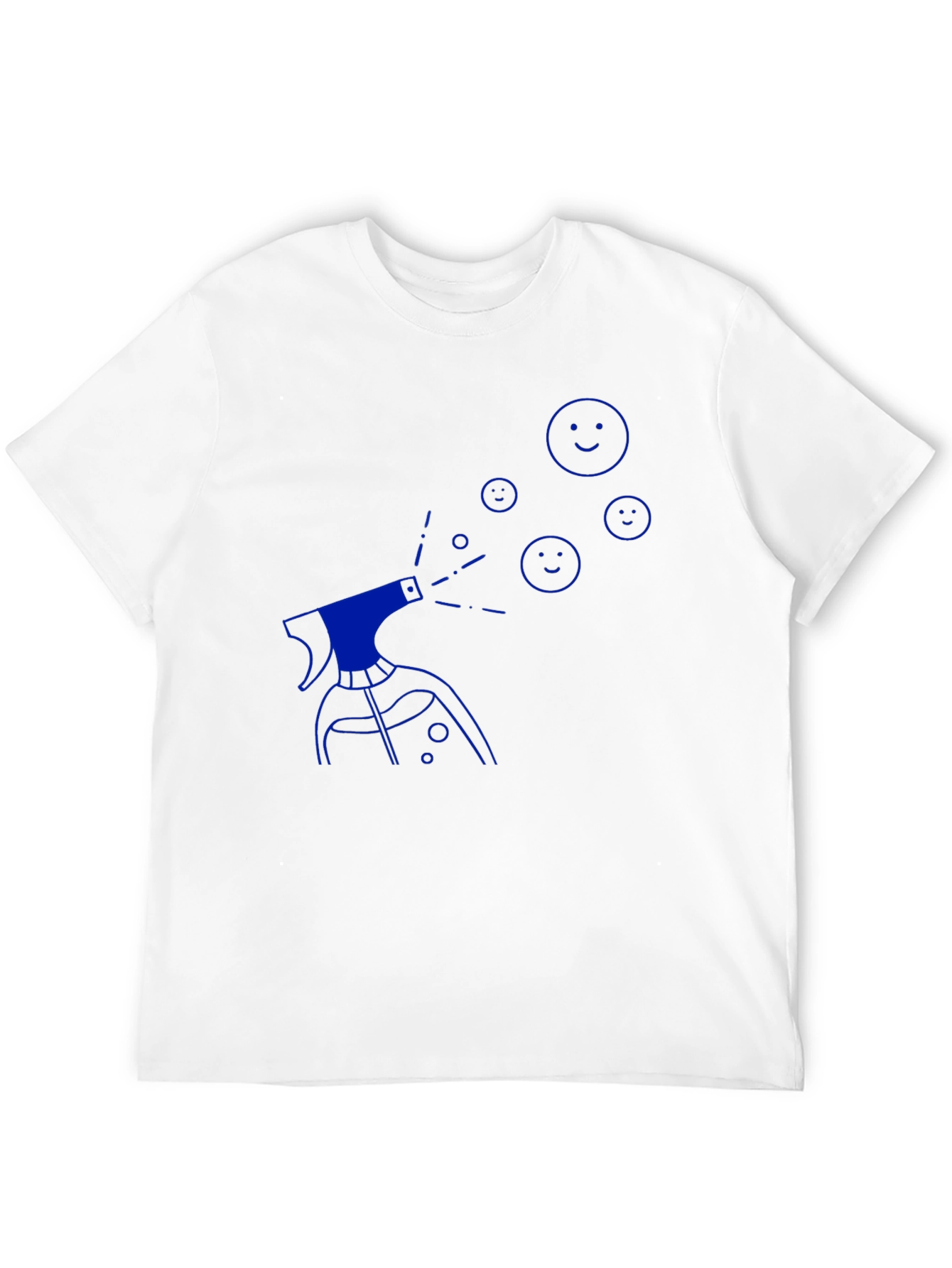 Mens Black T-Shirt with Blue Spray Design