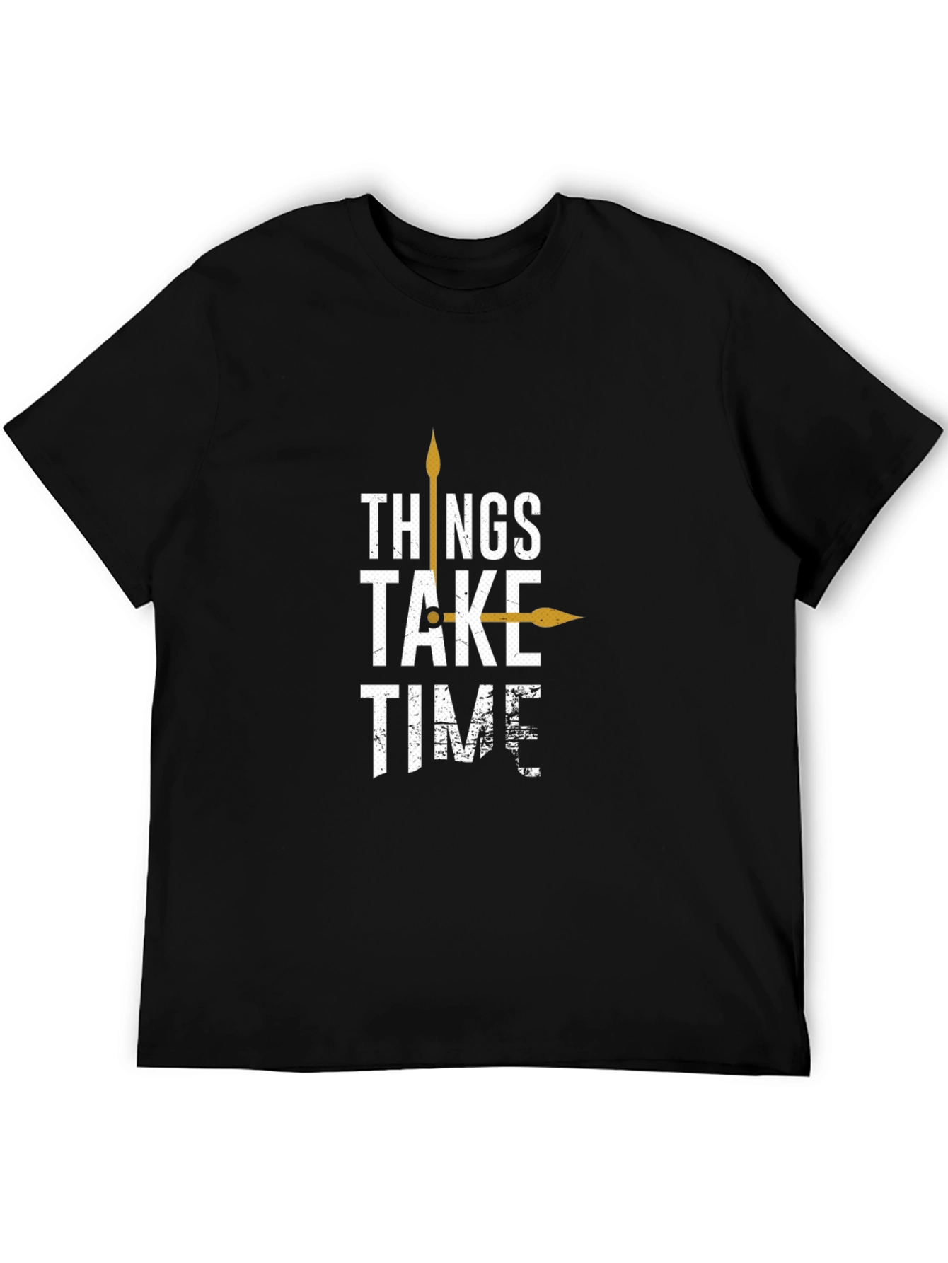 Things Take Time Graphic Tee - Mens Black T-Shirt