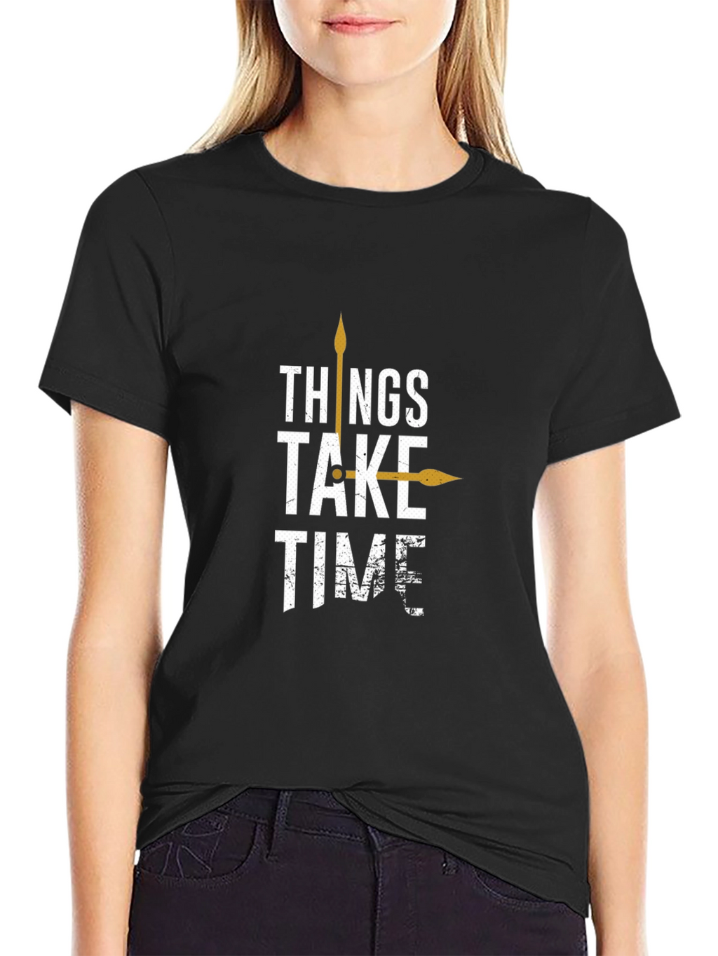 Things Take Time Graphic Tee - Mens Black T-Shirt