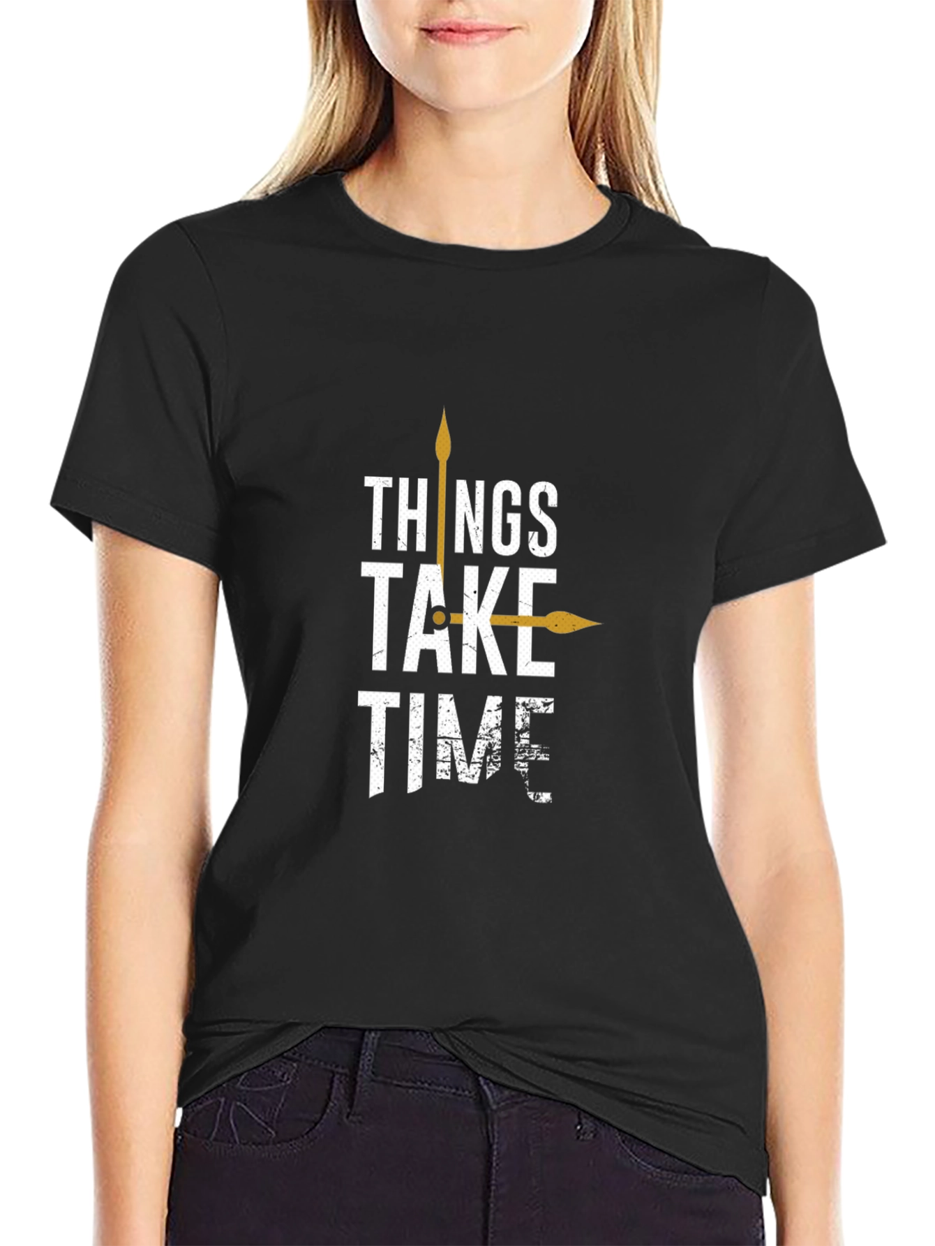 Things Take Time Graphic Tee - Mens Black T-Shirt