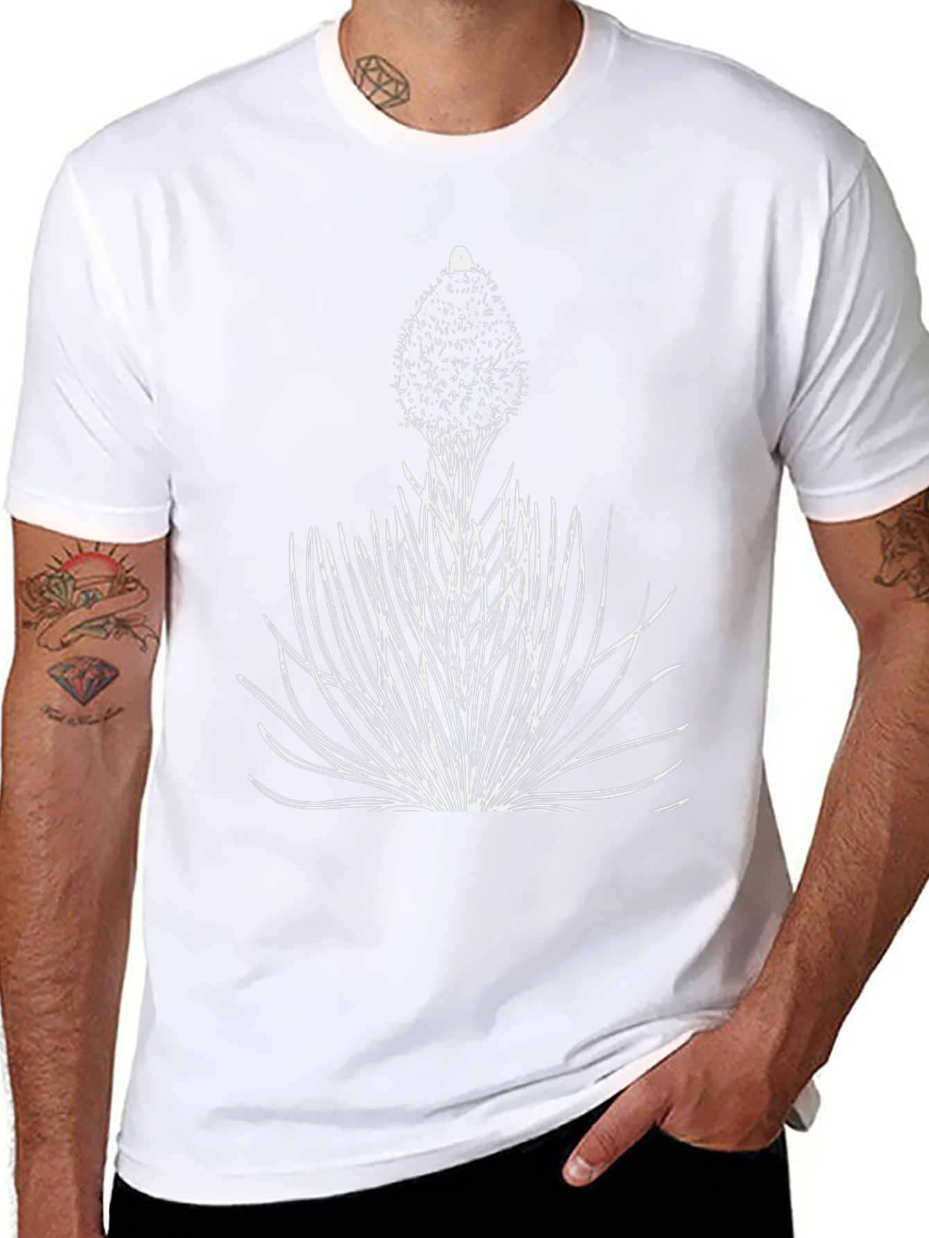 Unique Botanical Graphic Tee - Black