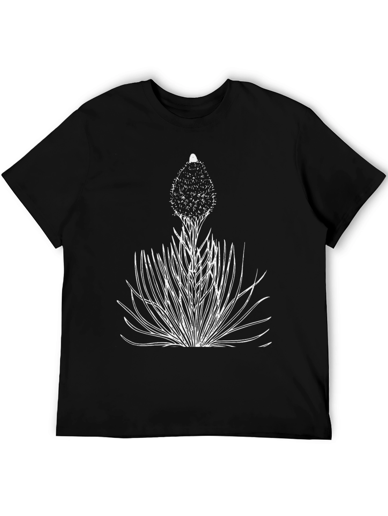 Unique Botanical Graphic Tee - Black