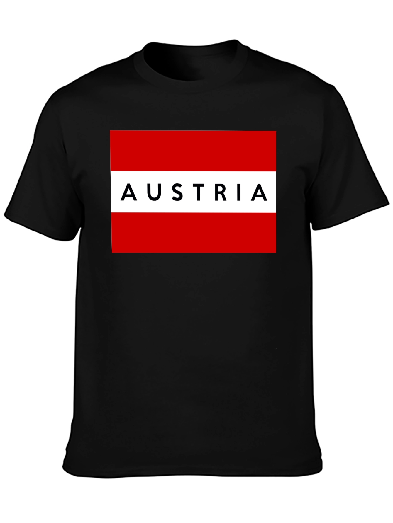 Austria Flag Graphic Tee - Black Unisex T-Shirt
