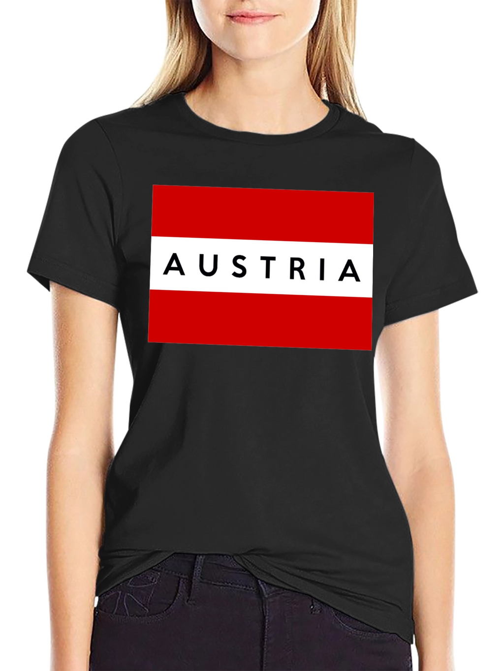 Austria Flag Graphic Tee - Black Unisex T-Shirt