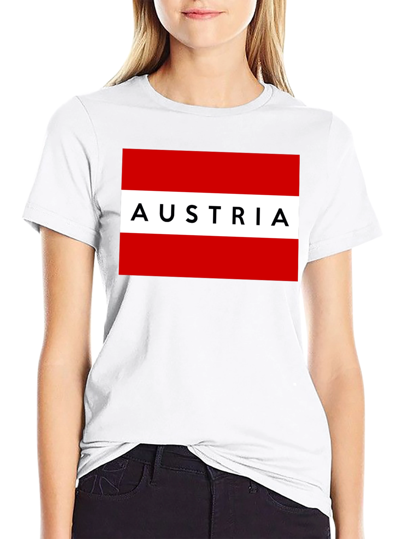 Austria Flag Graphic Tee - Black Unisex T-Shirt
