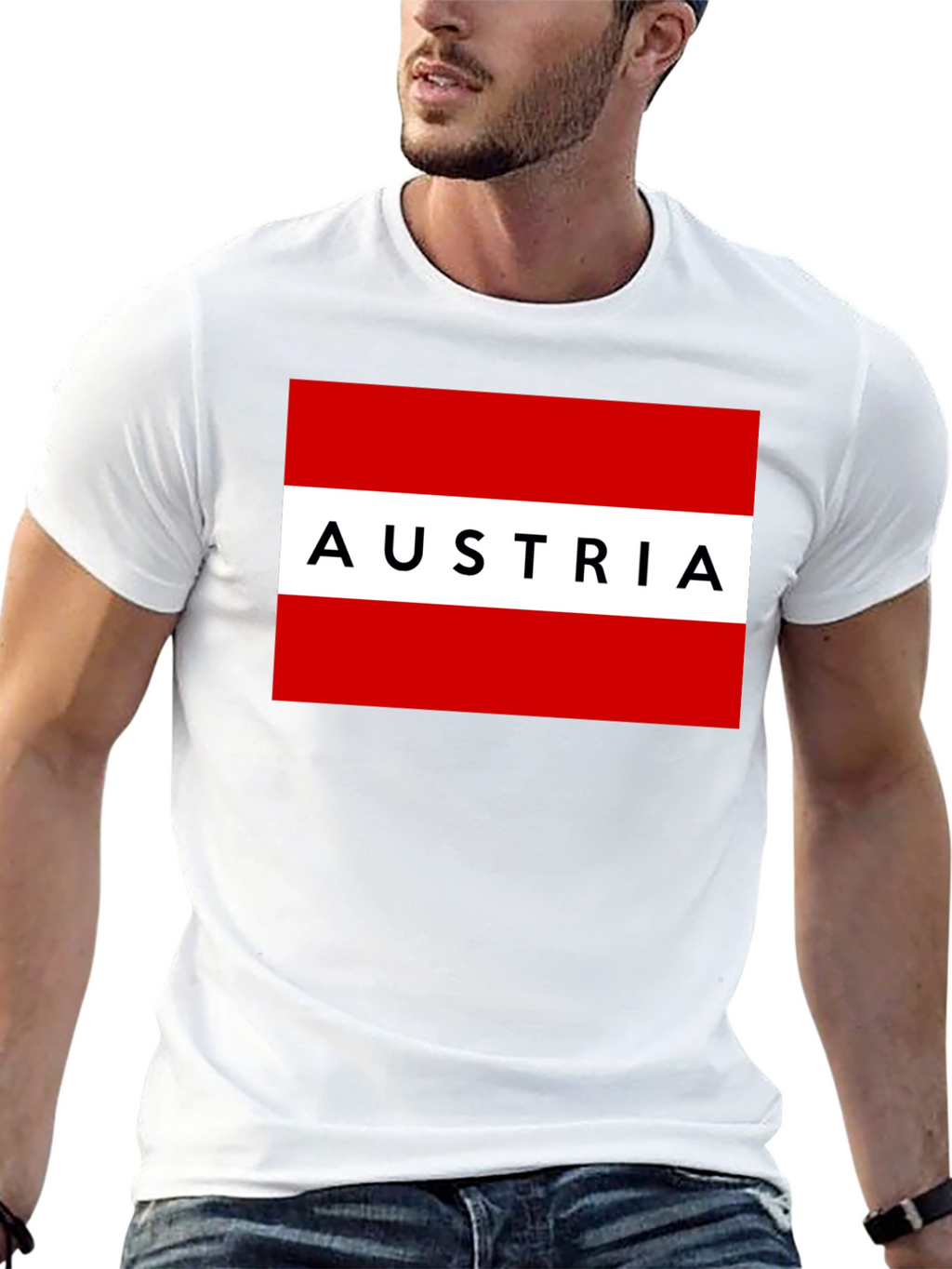 Austria Flag Graphic Tee - Black Unisex T-Shirt