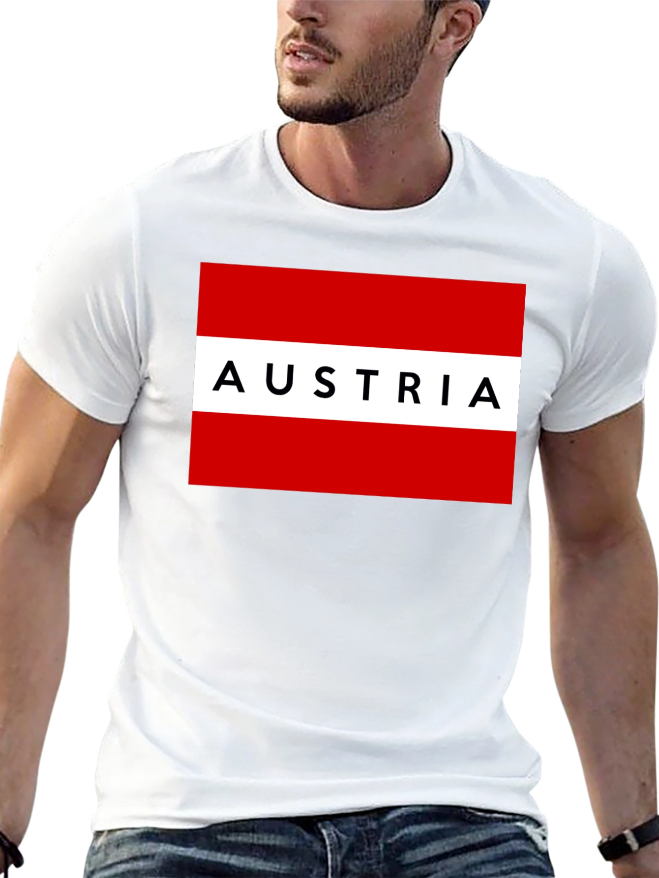 Austria Flag Graphic Tee - Black Unisex T-Shirt