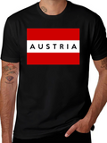 Austria Flag Graphic Tee - Black Unisex T-Shirt