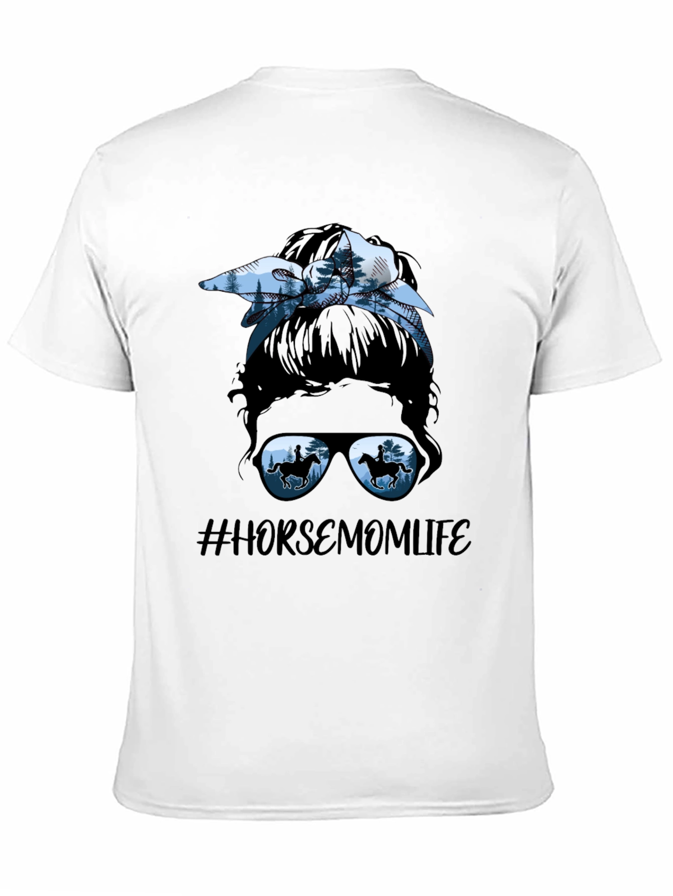 Horse Mom Life Messy Bun T-Shirt