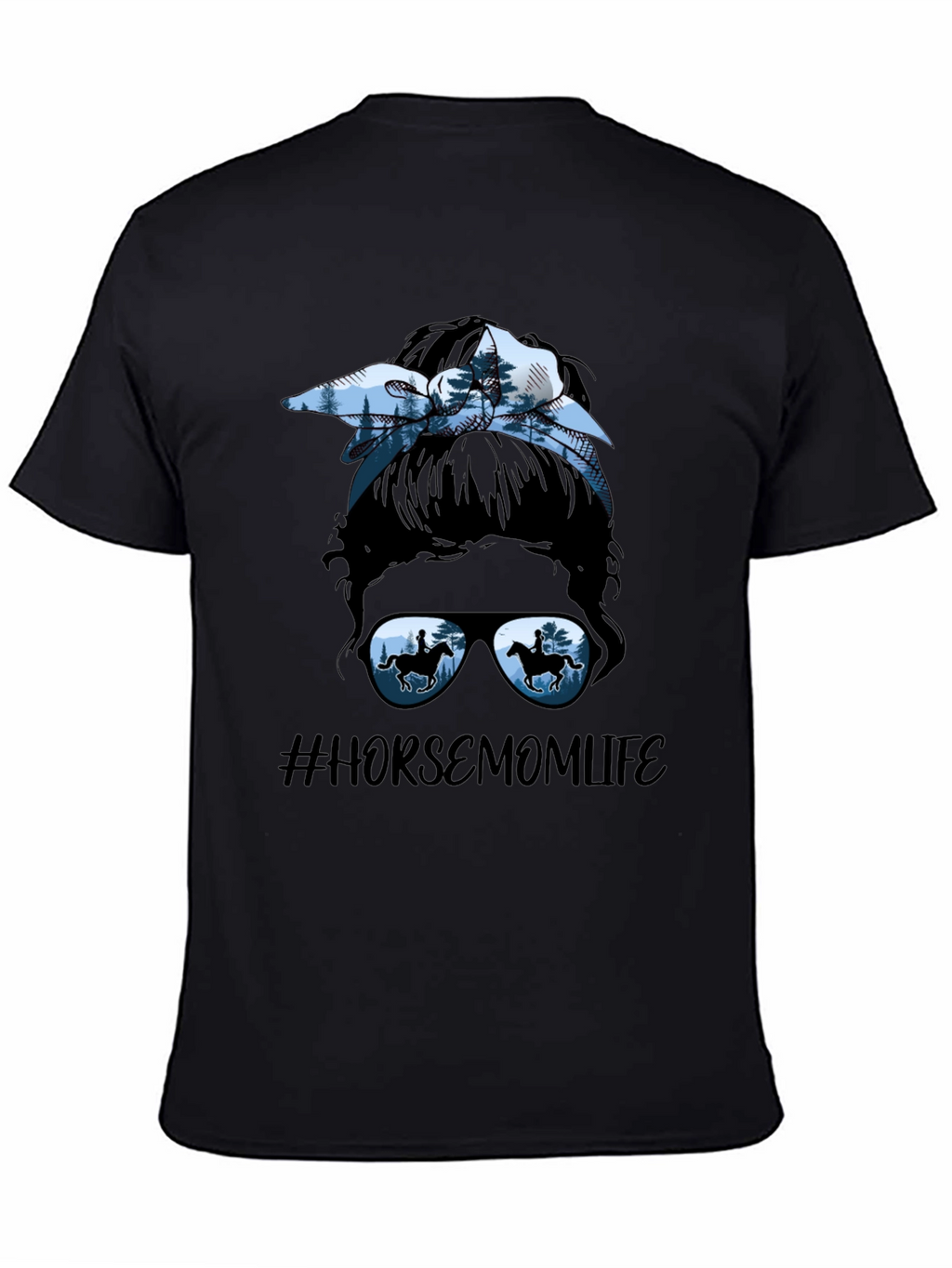 Horse Mom Life Messy Bun T-Shirt