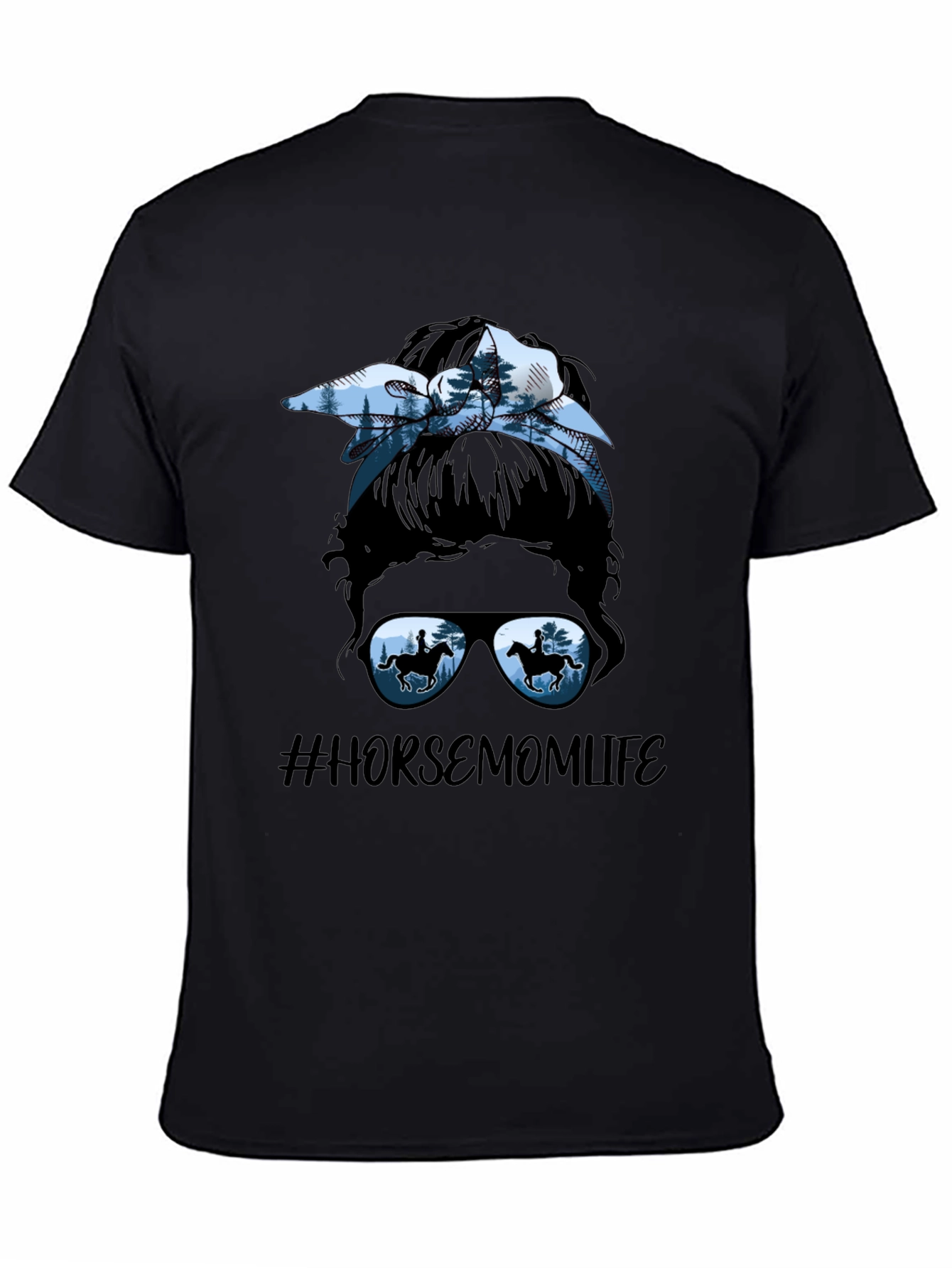 Horse Mom Life Messy Bun T-Shirt