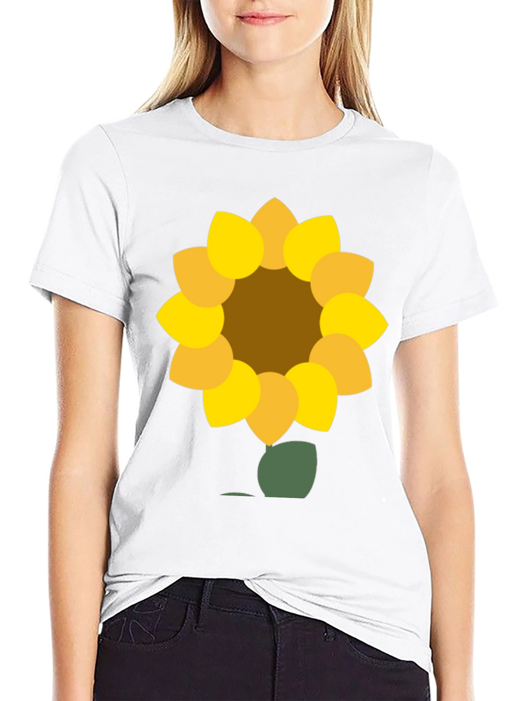 Sunflower Graphic Tee - Black Cotton Blend