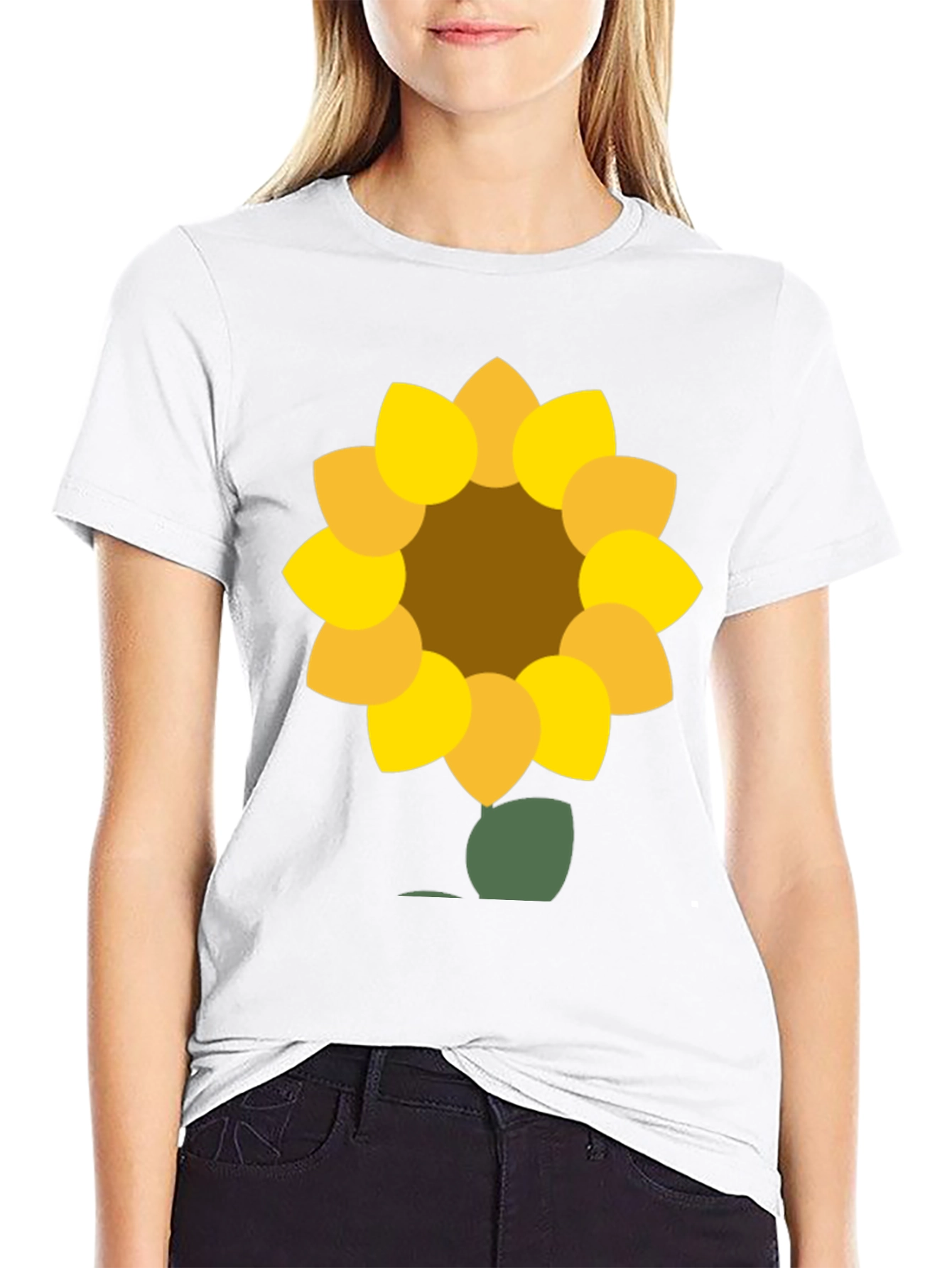 Sunflower Graphic Tee - Black Cotton Blend