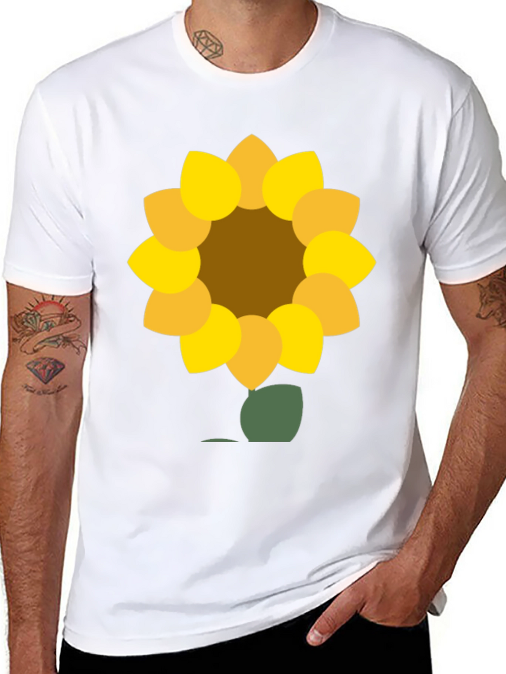 Sunflower Graphic Tee - Black Cotton Blend