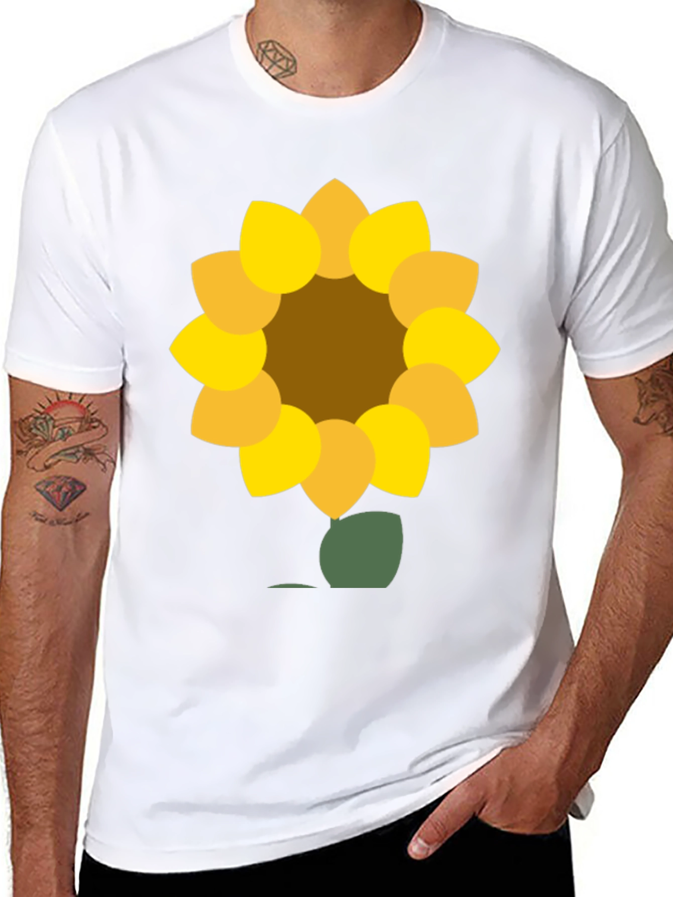 Sunflower Graphic Tee - Black Cotton Blend