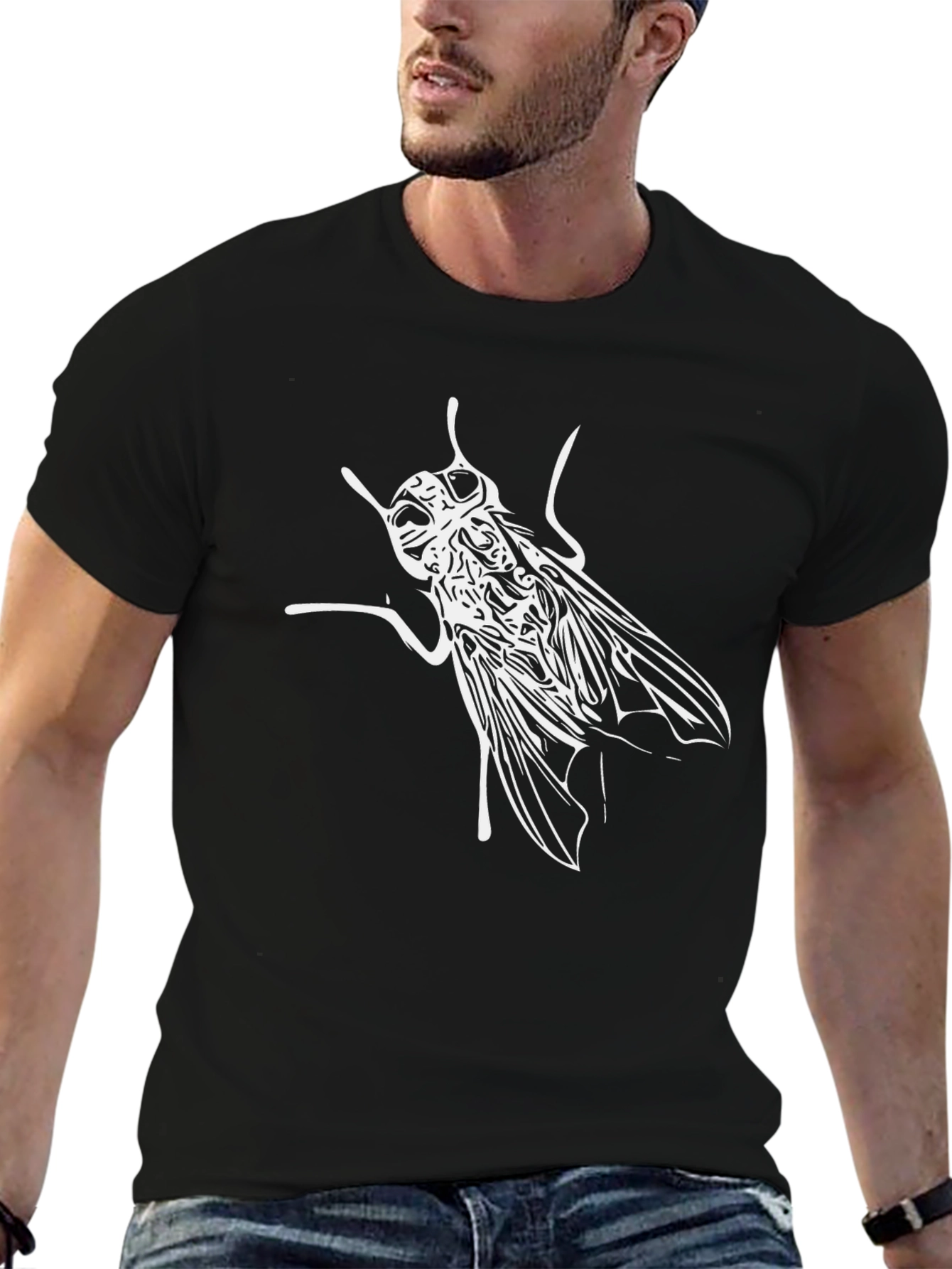 Fly Graphic Tee - Black Cotton Casual Wear