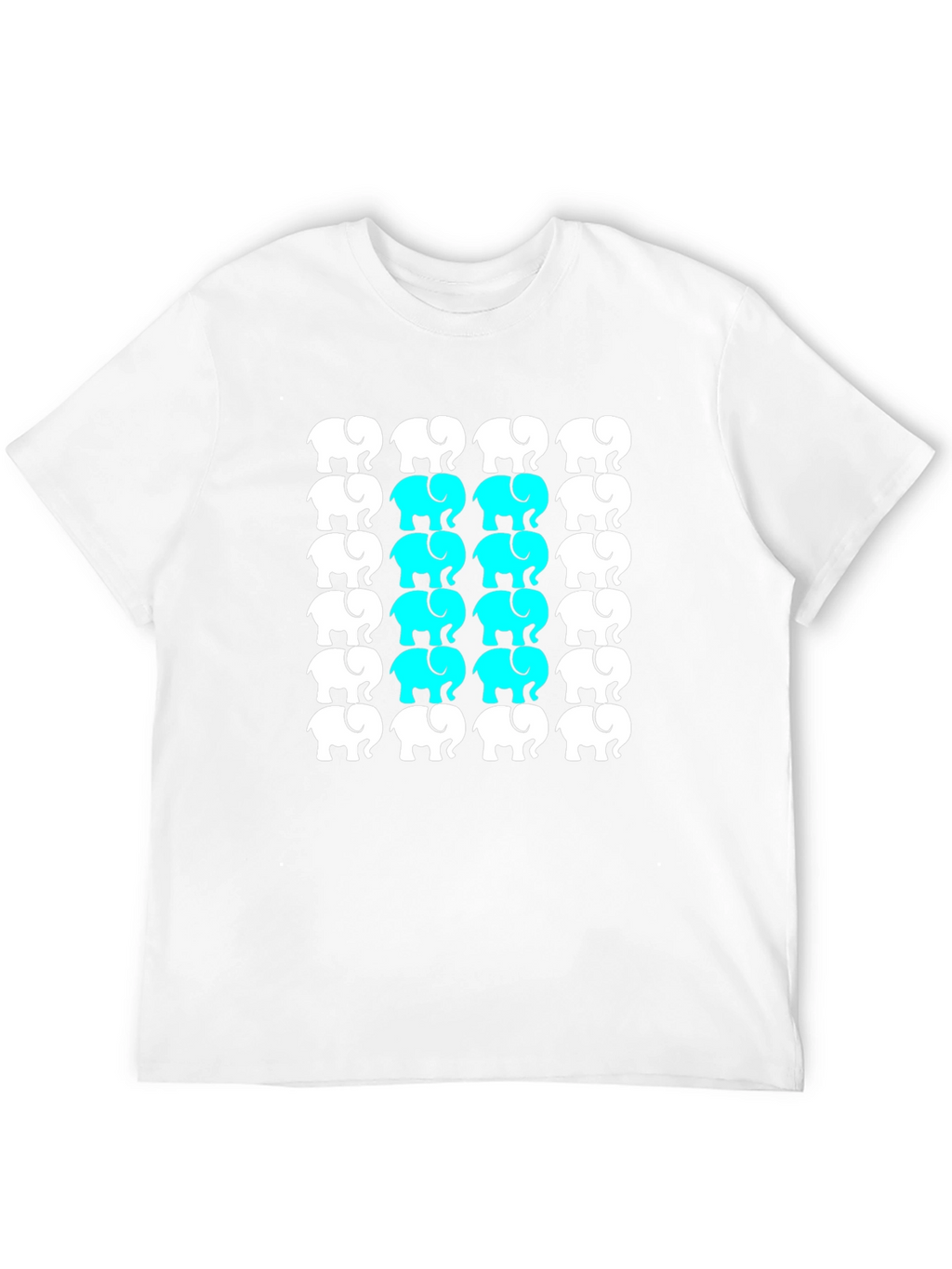 Elephant Pattern Black T-Shirt