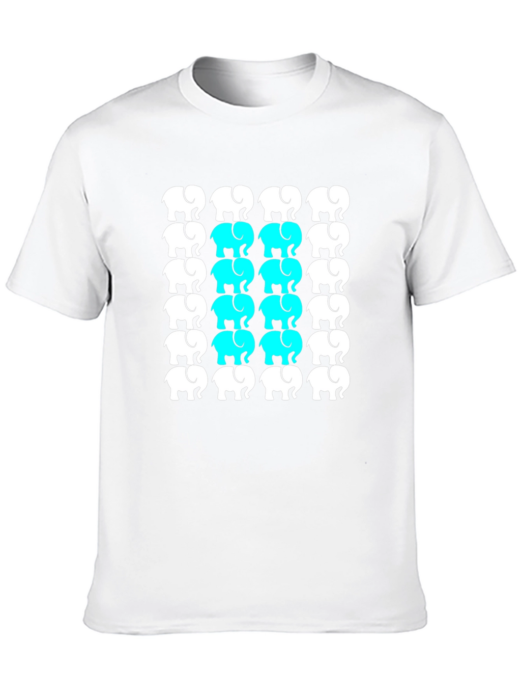 Elephant Pattern Black T-Shirt