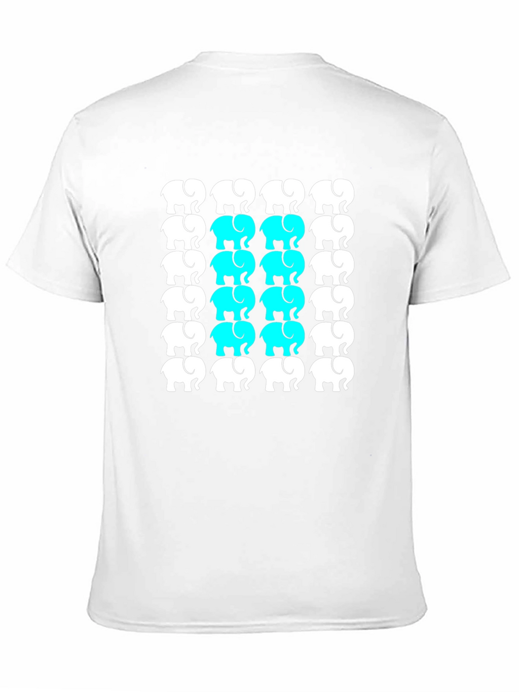 Elephant Pattern Black T-Shirt