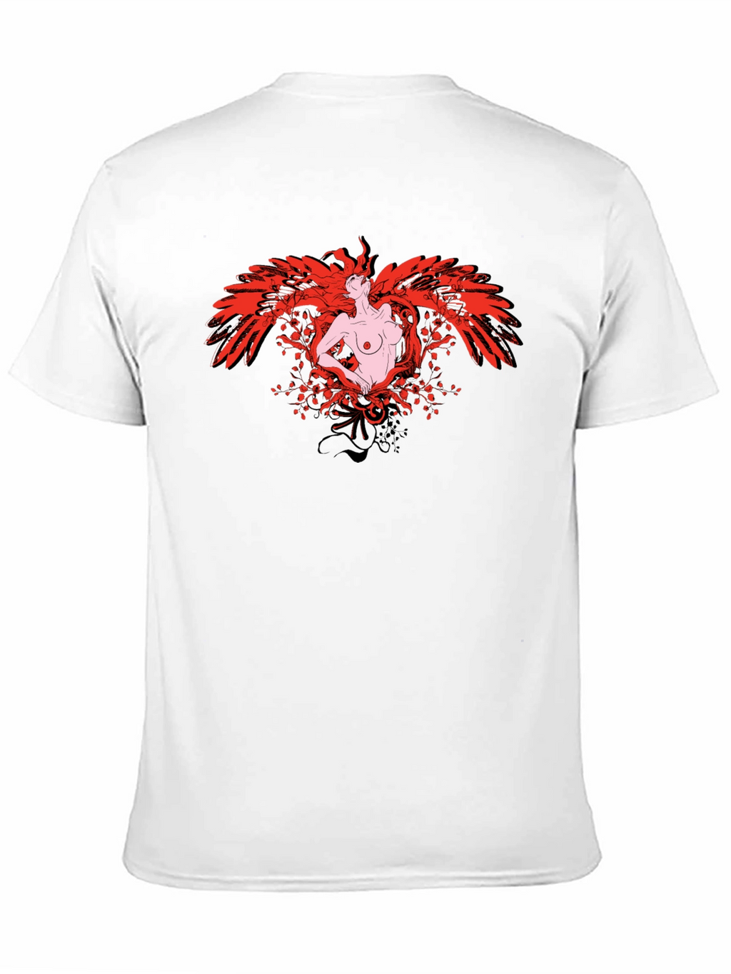 Phoenix Woman Graphic Print T-Shirt - Black