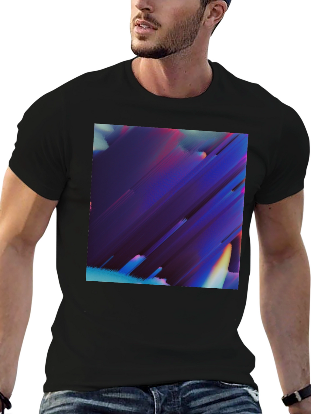 Abstract Art Black T-Shirt Modern Graphic Tee