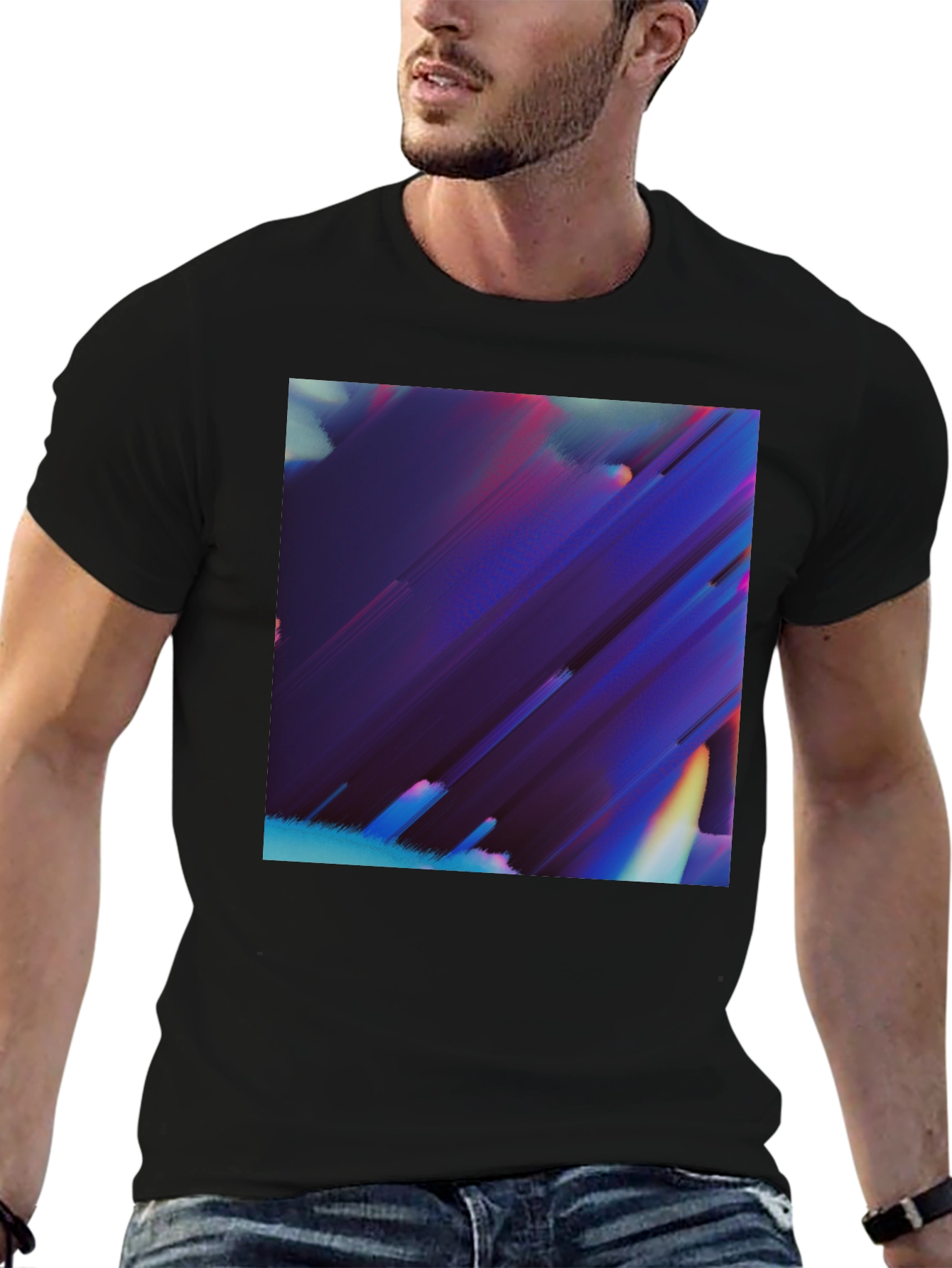 Abstract Art Black T-Shirt Modern Graphic Tee