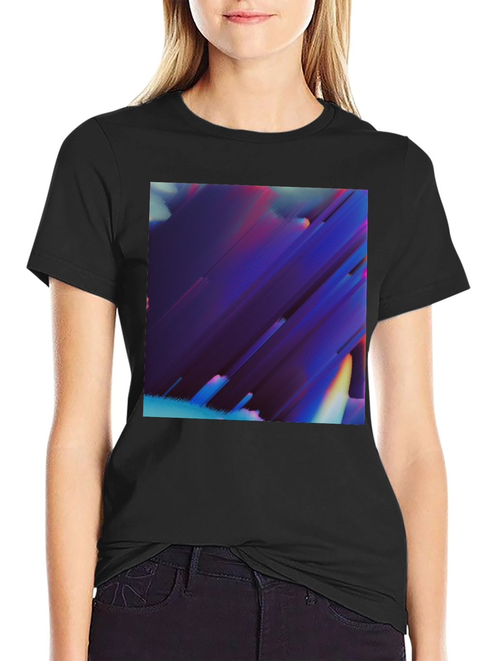 Abstract Art Black T-Shirt Modern Graphic Tee