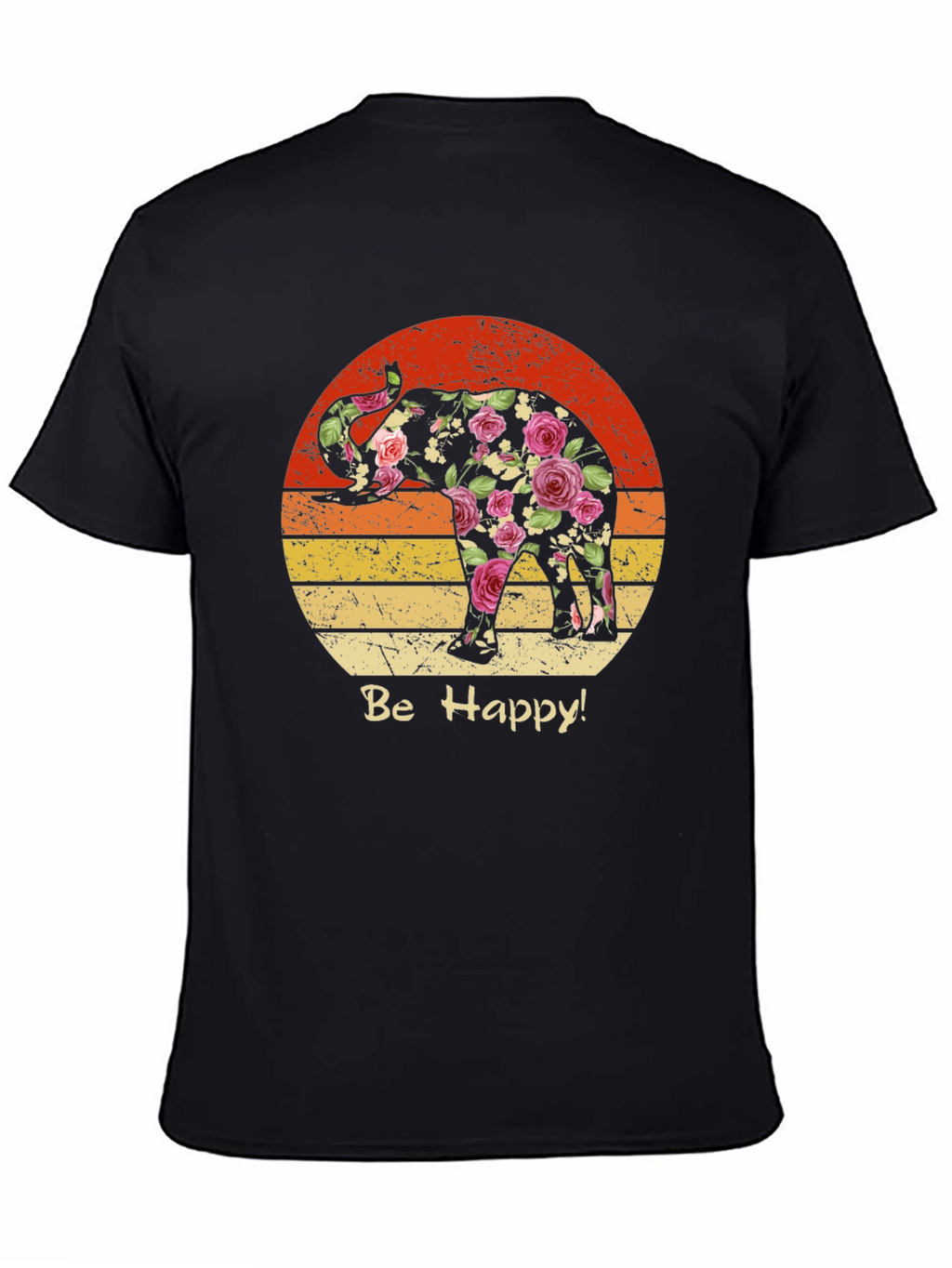 Floral Elephant Sunset Graphic Tee